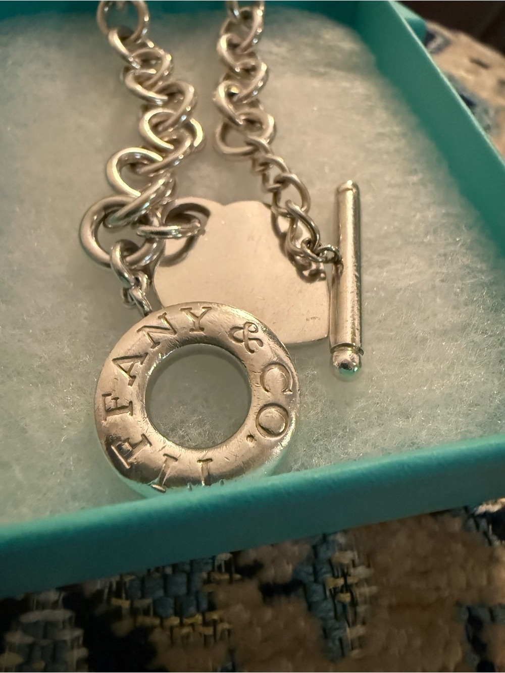 🔥Tiffany & Co Return to Tiffany Heart Tag Toggle Necklace 16" Sterling925🔥 - Picture 8 of 17